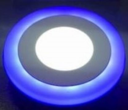 پنل دانلایت هالوژنی SMD بک لایت توکار 3+3وات دو رنگ نور مهتابی و آبی  سه حالته (دور رنگی)